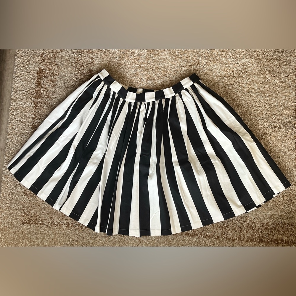 Vixen by Micheline Pitt GHOST SWING SKIRT IN BLACK & WHITE STRIPES BNWT - Picture 5 of 7